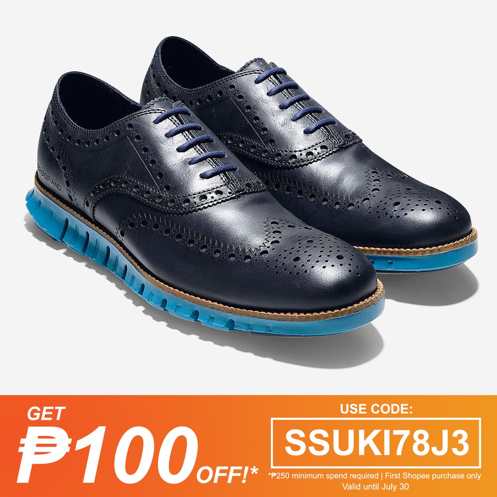 cole haan blue leather shoes