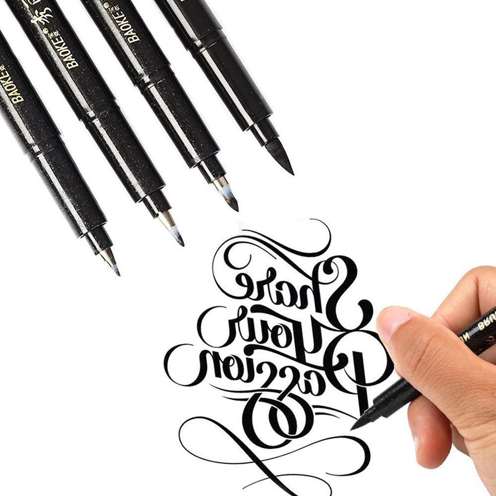 4PCS Calligraphy Pen Set Black Calligraphy Ink Pen Art Marker Set for