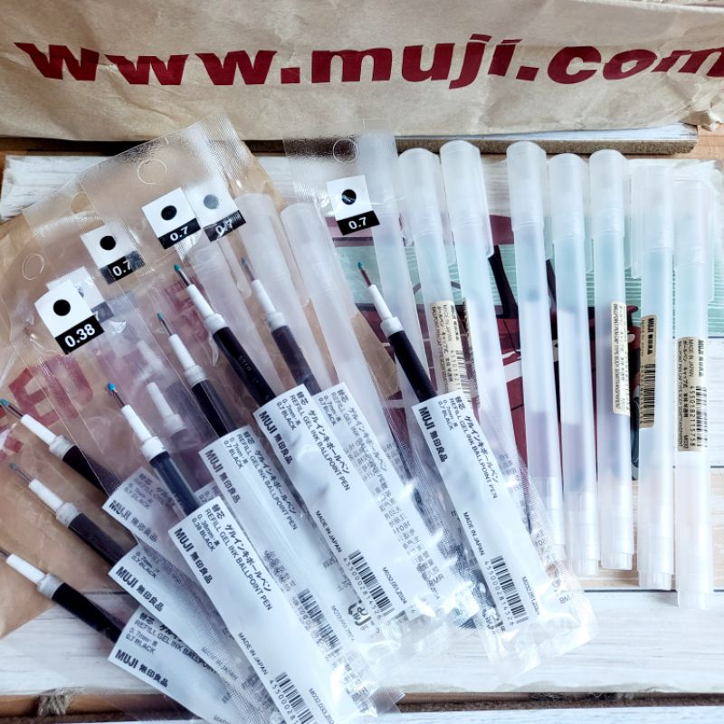 DIY Muji Gel Ink Ballpoint Pen REFILL and PEN HOLDER 0.7mm | Shopee ...