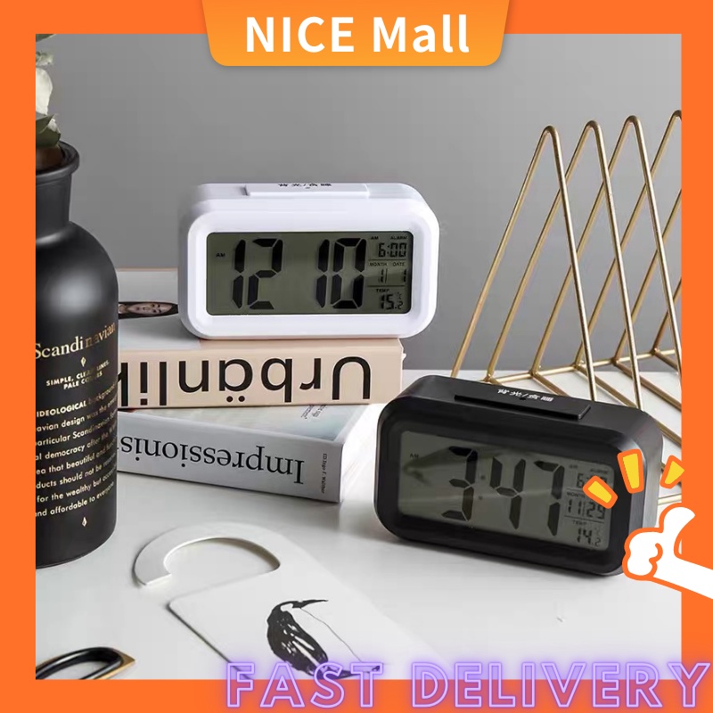 005 LED Clock LED Backlight Digital Clock Electronic Alarm Clock Time  Calendar Thermometer | Shopee Philippines