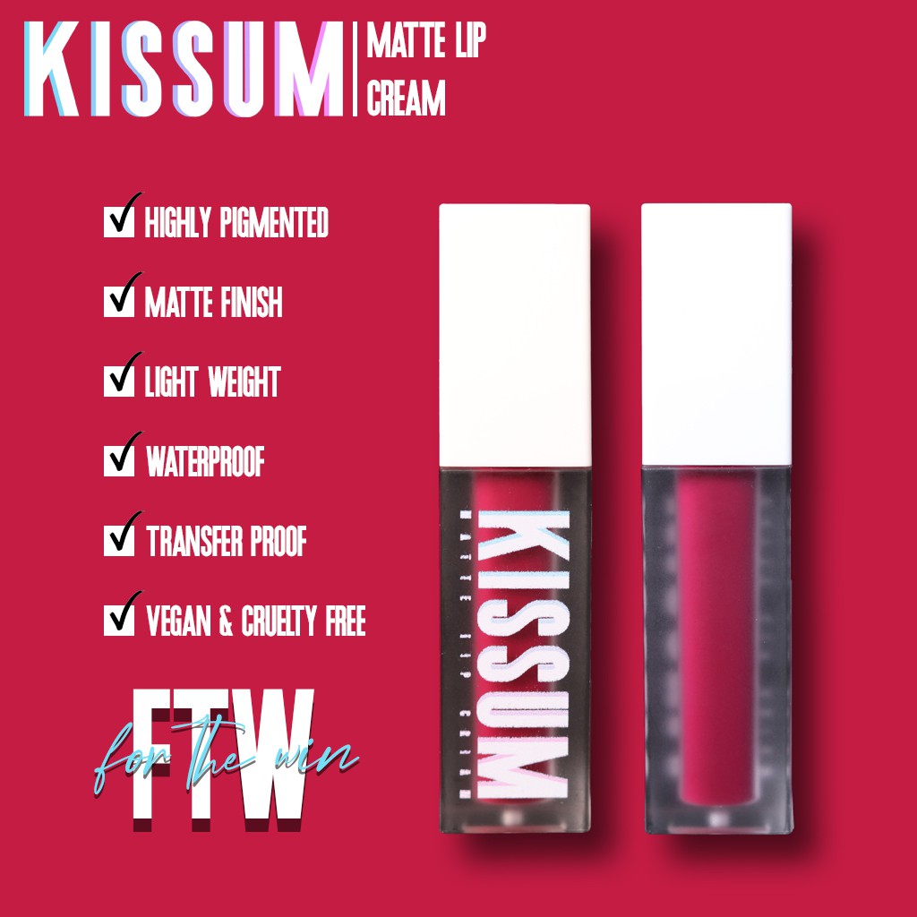 Kissum Matte Lip Cream | FTW (for the win) | Shopee Philippines