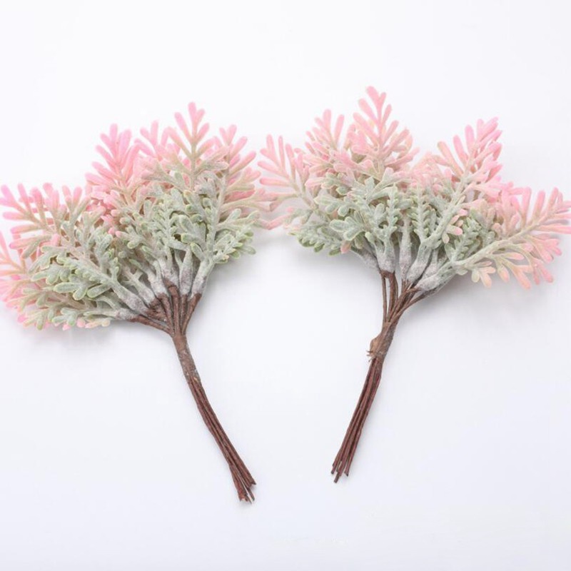 10 Bundle Mini Cypress Leaf Twig Artificial Flowers Plant for Wedding Decoration Christmas Ornament Bouquet DIY Crafts