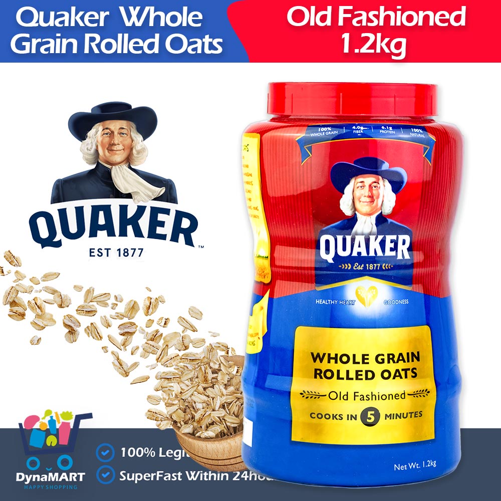 Quaker Whole Grain Rolled Oats Old Fashioned Jar 1.2kg DynaMart ...