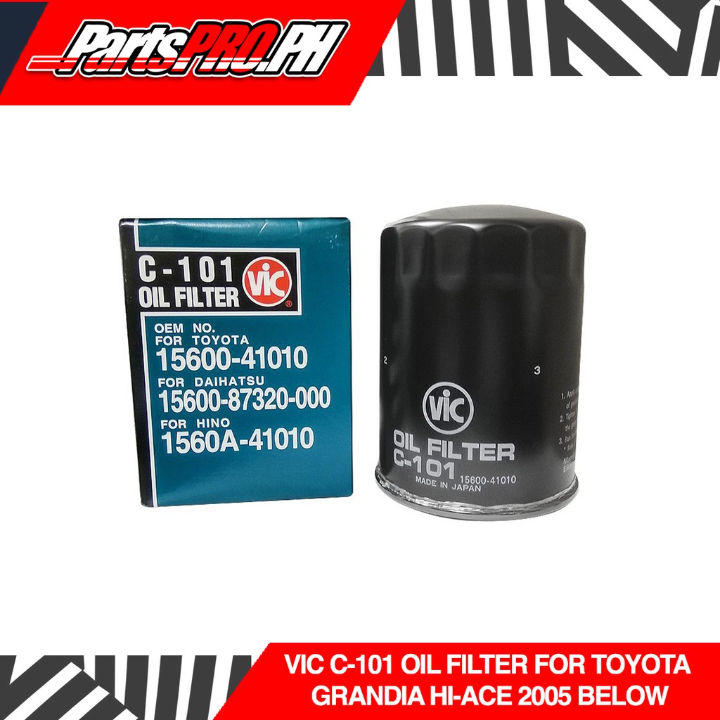 Vic C 101 Oil Filter For Toyota Grandia Hi Ace 05 Below Shopee Philippines