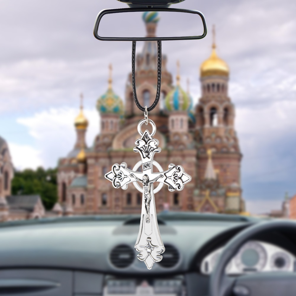 Cars Accessories Archaize Jesus Crucifix Cross Pendant Ornaments Charms Rearview Mirror Decoration Auto Decor Gift | Shopee Philippines
