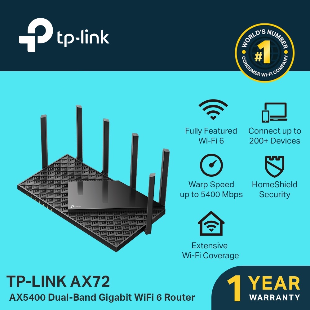 TPLink Archer AX72 AX5400 Dual Band Gigabit WiFi 6 Router Wifi 6