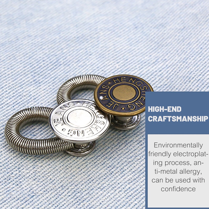 Magic Metal Button Extender for Pants Jeans Free Sewing Adjustable  Retractable Waist Extenders Button Waistband Expander