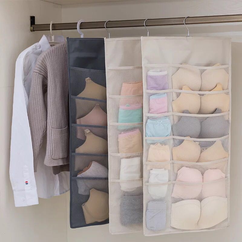 30 Grids Double Sided Underwear Socks Hanging Bag Organizer Storage Bag