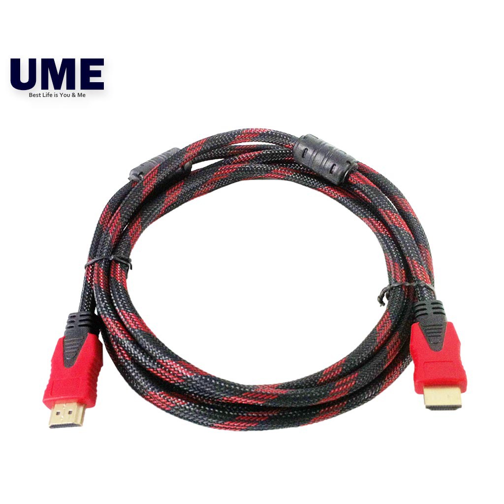 HDMI Cable 3M High Speed HDMI Cable Red Black Braided Cord RD03 COD Shopee Philippines
