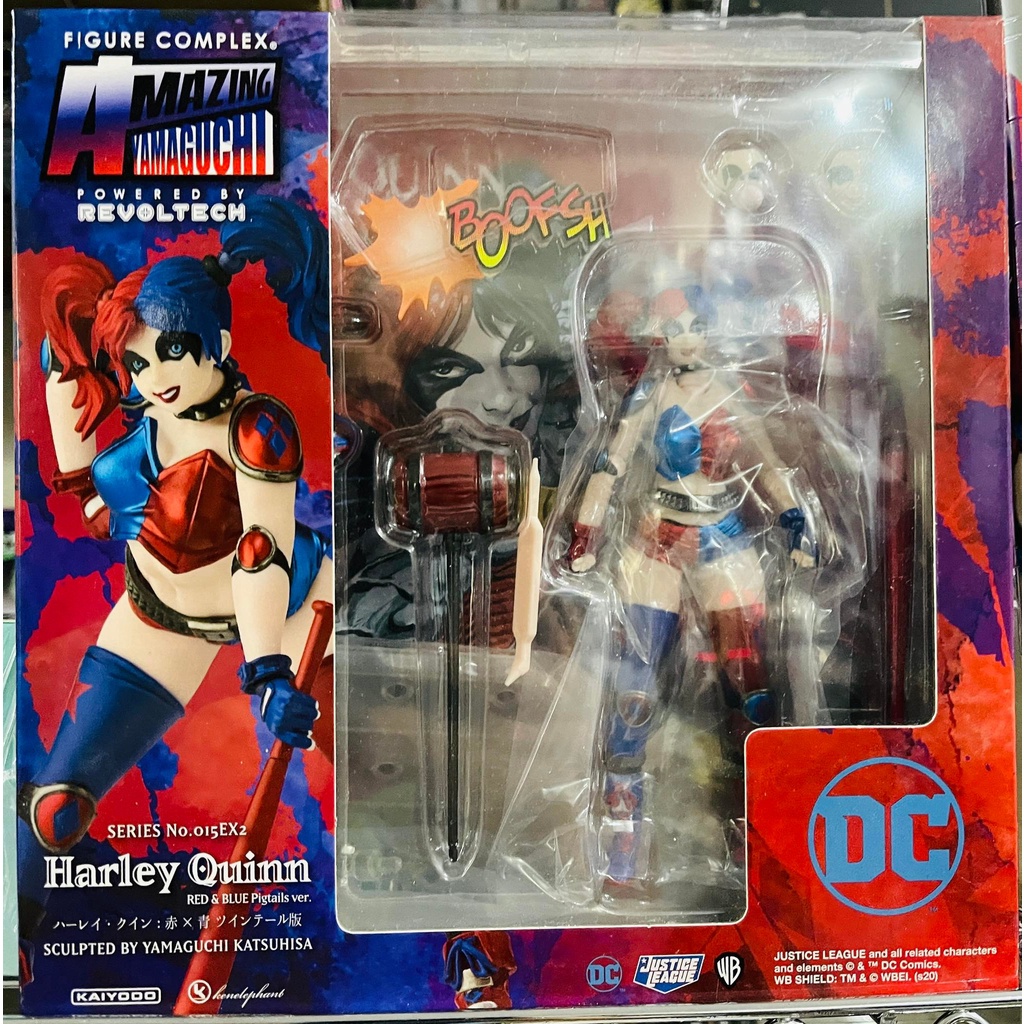 Kaiyodo Amazing Yamaguchi (No.015EX2) Justice League Harley Quinn Red x Blue Twintail