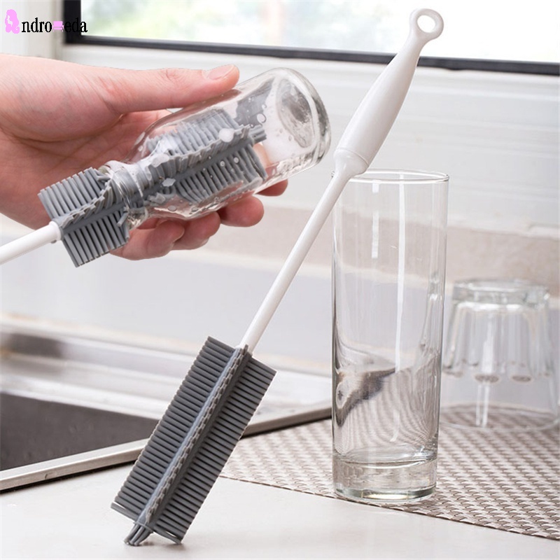 Silicone Cup Brush with Long Handle Household Glass Cup Scrubber for
