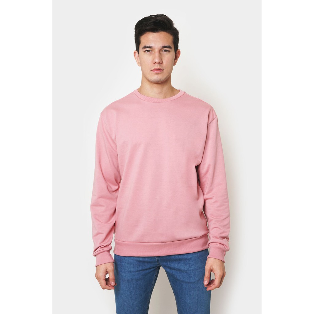 Penshoppe Basic Pullover Sweater Sweater For Men (Pink) | Shopee ...