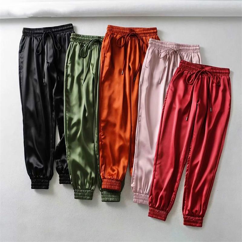 satin joggers women