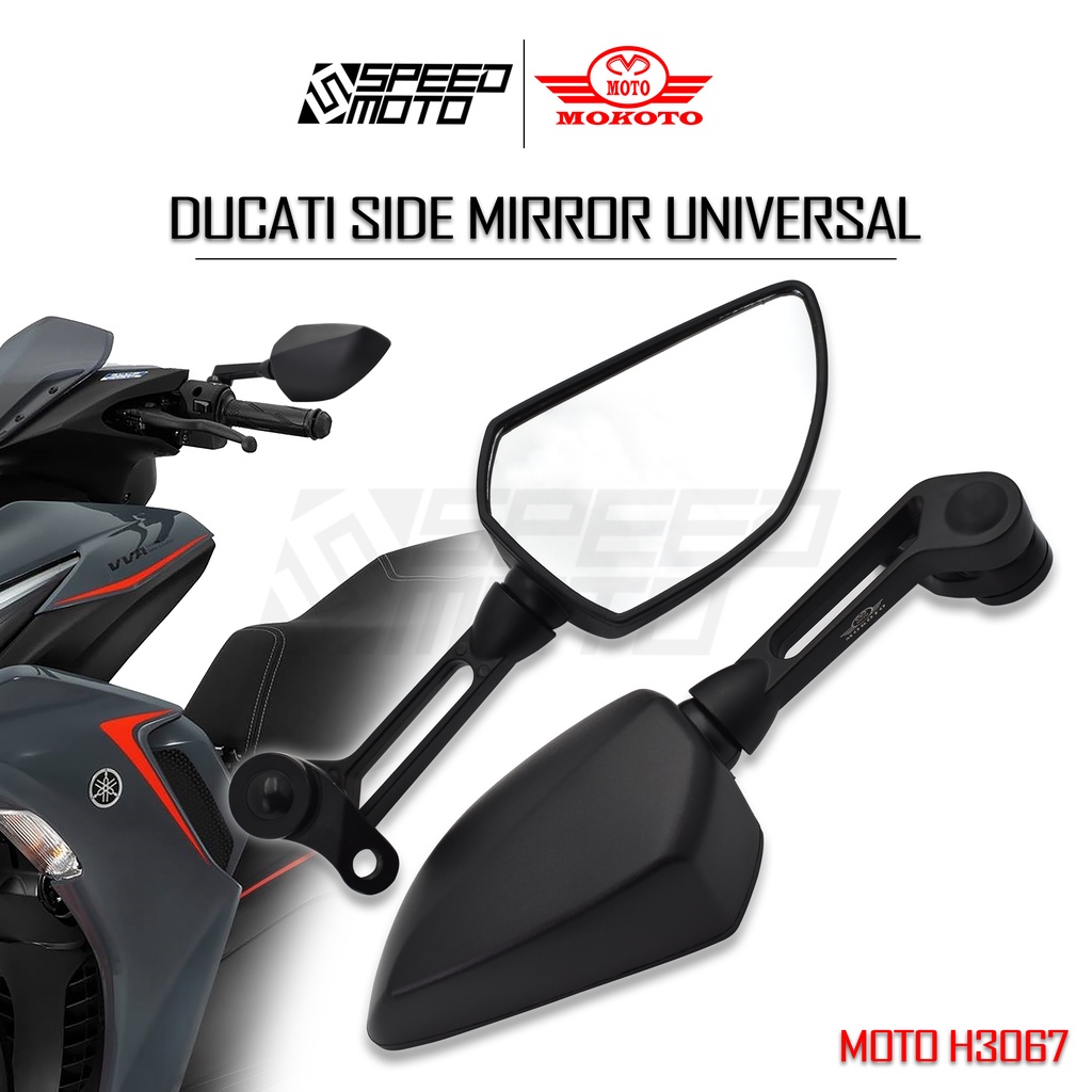 MOKOTO DUCATI H3067 SIDE MIRROR UNIVERSAL FOR NMAX AEROX SPEEDMOTO ...