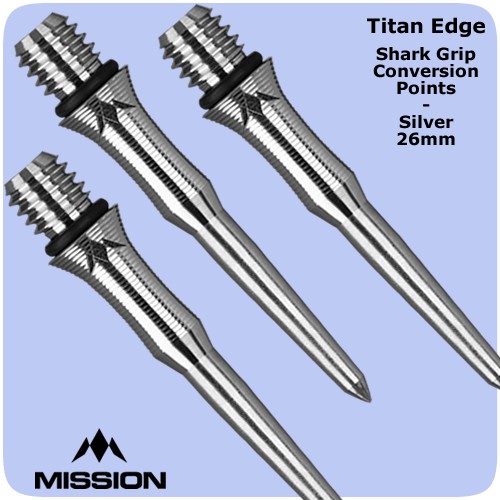 MISSION BLACK TITANIUM Smooth 26mm 2ba Conversion Dart Points 3 per order