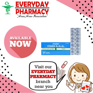 Pharex Vitamin B Complex 100mg 5mg 50mcg Vitamins 10pcs Shopee