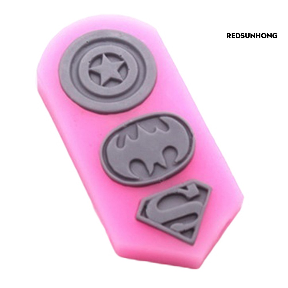 COD√ 3 Cavity American Captain Superman Batman Tag Chocolate Mold Cake Decor Tool