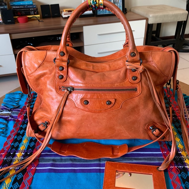 orange shoulder bag