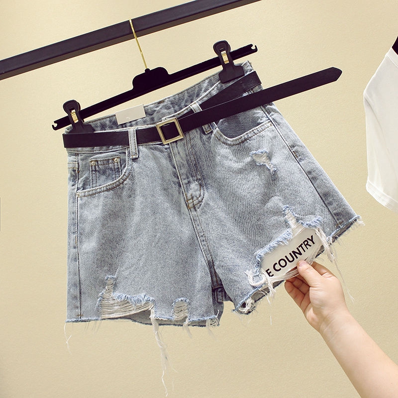 plus size ripped denim shorts