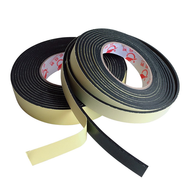 Black Single Sided Self Adhesive Foam Tape Sponge Rubber Strip Door Seal 5M 1pc
