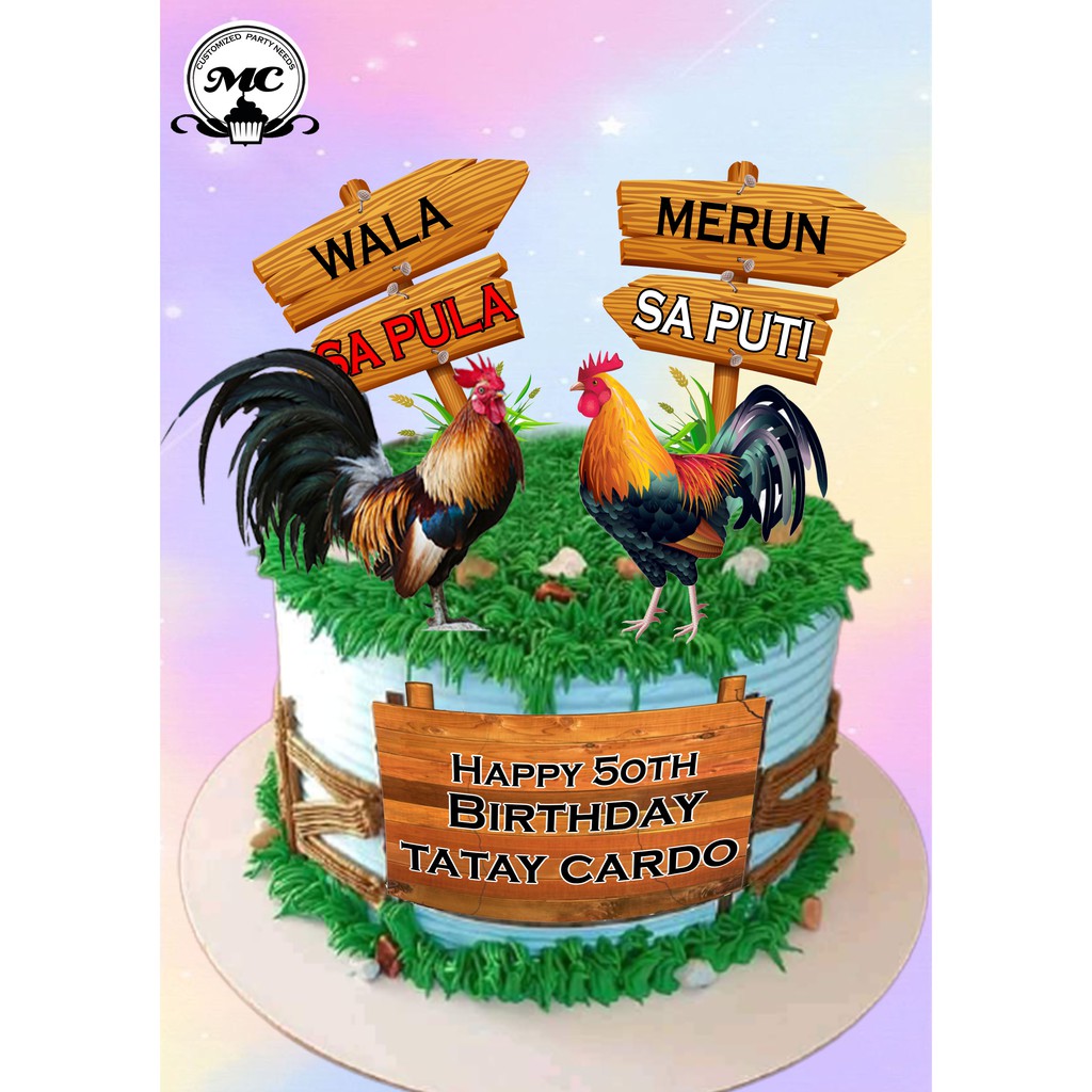 Rooster Theme Cake Topper Shopee Philippines