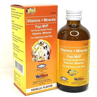[FCR AGRIVET] 1box Papi MVP Multivitamins Syrup for Pets - Vanilla Flavor - 120ml / For dogs Aso