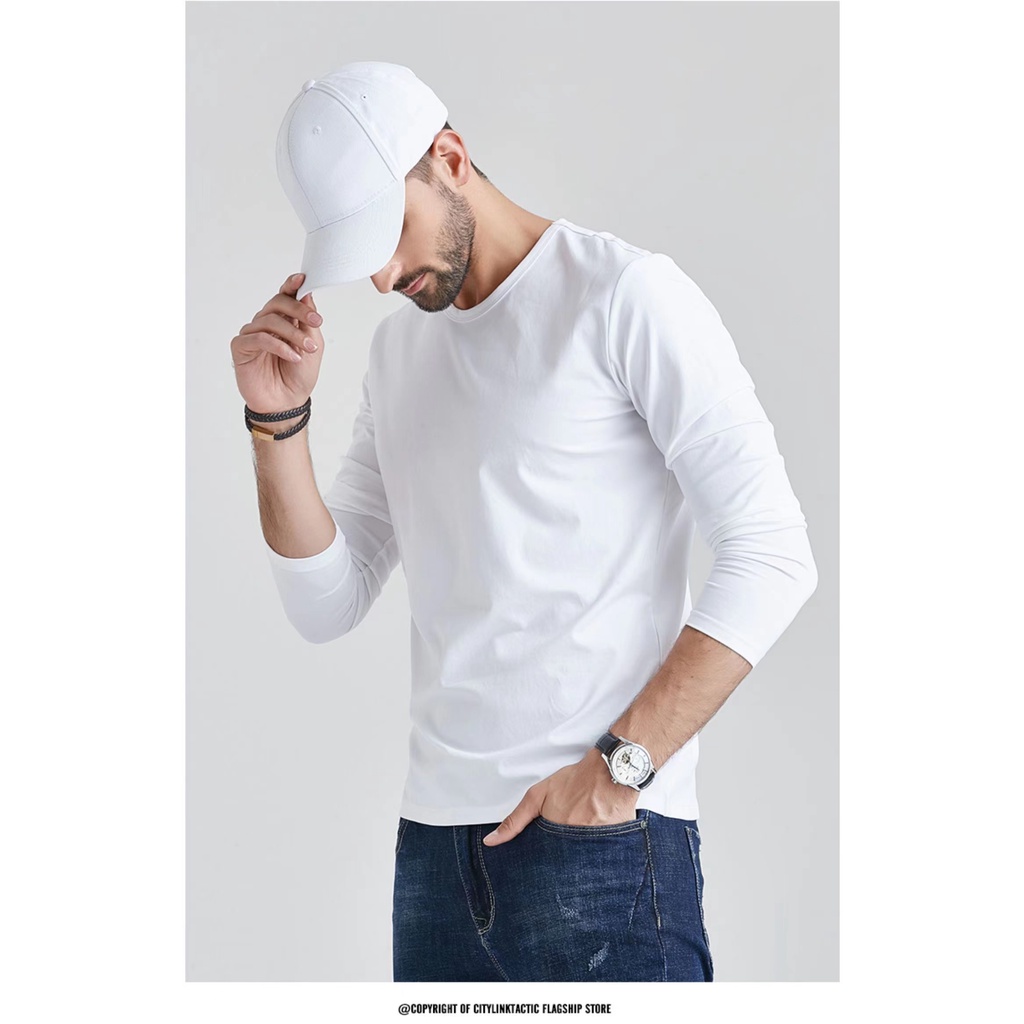 ACTIVE long-sleeved T-shirt DRI FIT unisex regular size solid color round neck top #9