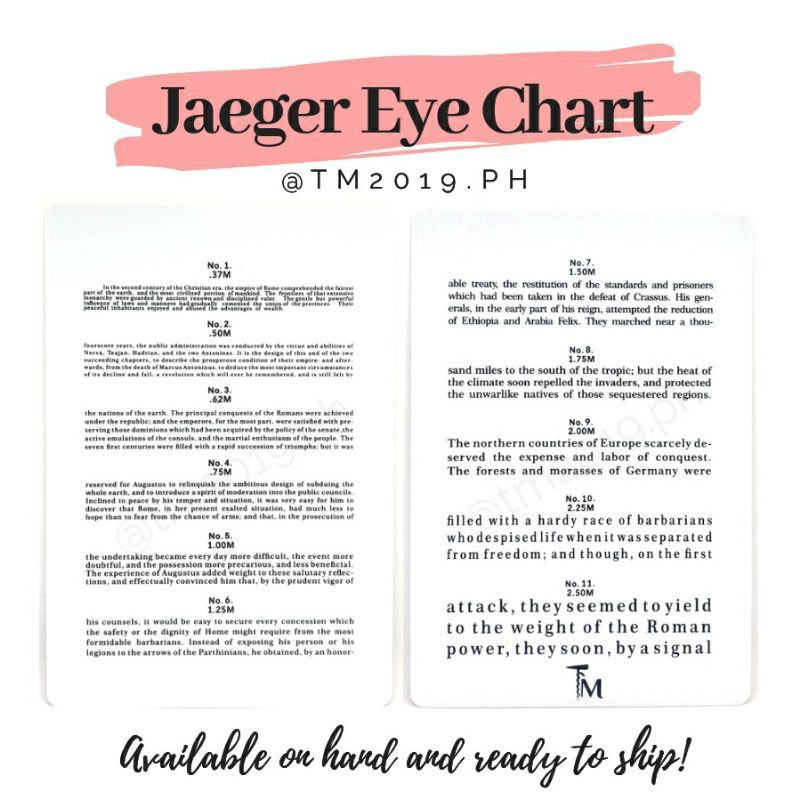  TM2019 Pocket Size Jaeger Eye Chart Shopee Philippines