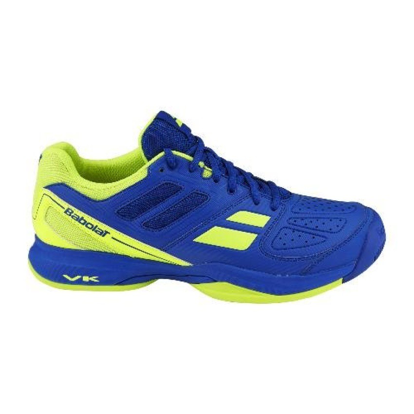 blue and yellow tennis shoes