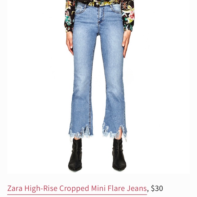 cropped flare jeans zara