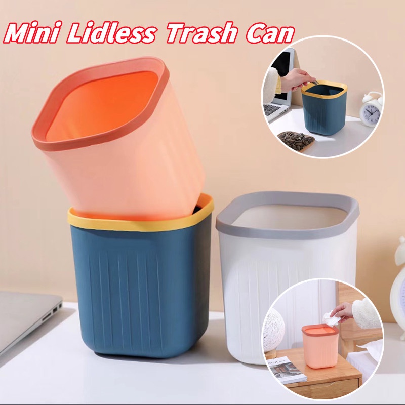 Creative Mini Desktop Trash Can Sundries Tabletop Plastic Waste Bin ...