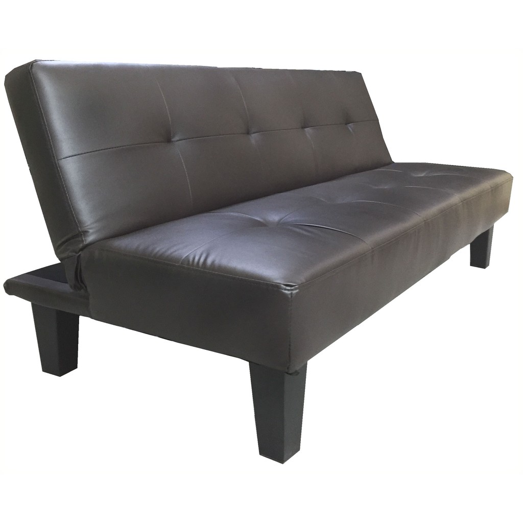 Everest Sofa Bed (Brown Leather) Shopee Philippines