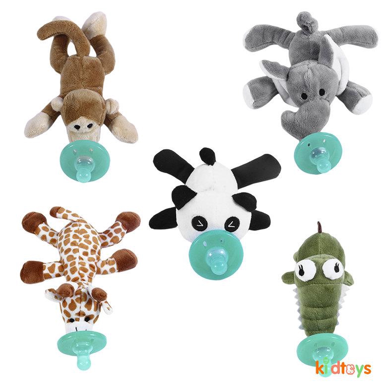 1PC Infant Baby Soothie Boy Girl Silicone Pacifiers with Cuddly Plush Animal New 