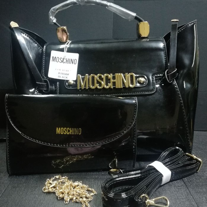 moschino patent leather bag