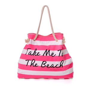 victoria's secret pink canvas tote bag