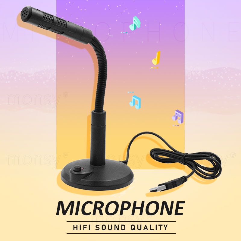 Microphone PC Plug Wired 3.5mm USB Home Studio Omnidirectional High