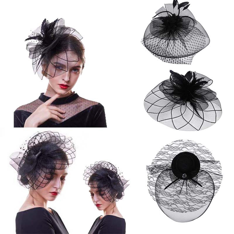 Headband Clip Net Veil Hat Fascinator Feather Mesh Headdress Elegant Hair  Accessories | Shopee Philippines