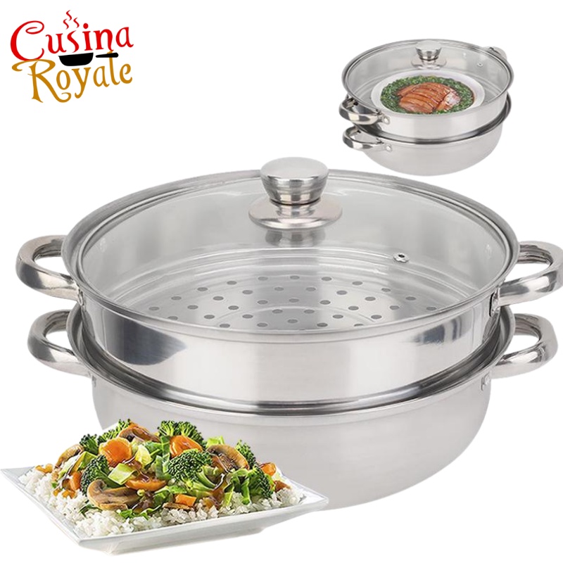 2Layer Stainless Steel Cooking Pot Mini Non Stick Steamer Pot Soup