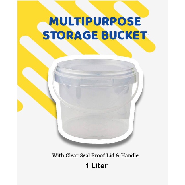 1 Liter Clear Bucket Multipurpose Storage, Food keeper, packaging, container Shopee Philippines