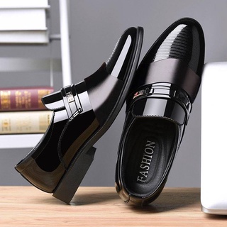 New Leather Shoes Men's Business Formal Wear Shoes British Style Black Casual Leather Shoes For Mens