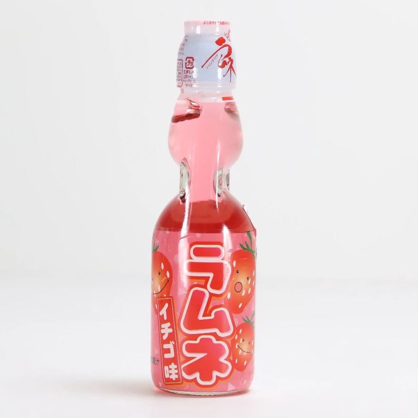 HATAKOSEN Ramune Strawberry Flavor Carbonated Soda Drinks 200ml- C001 ...