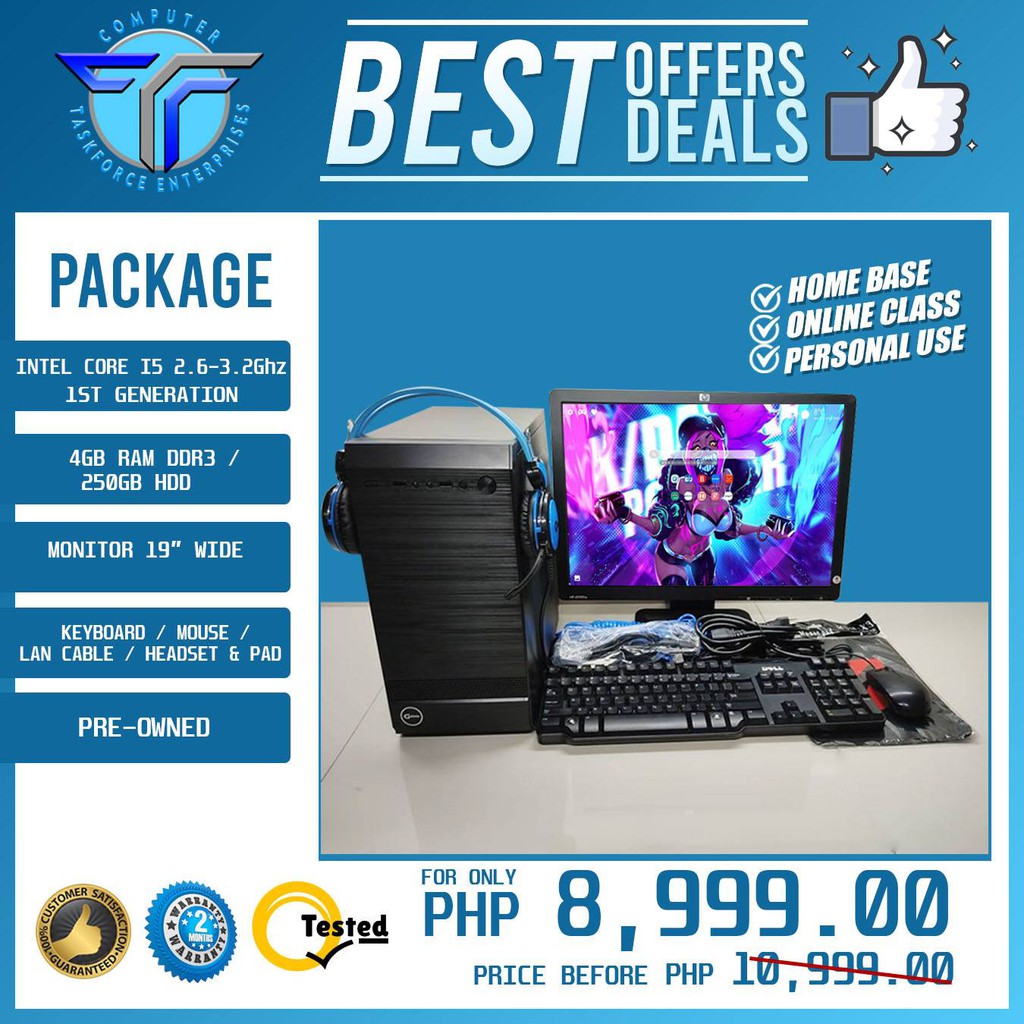 Computer Set Intel Core i5 4gb 250gb 18.5 Wide | Shopee ...