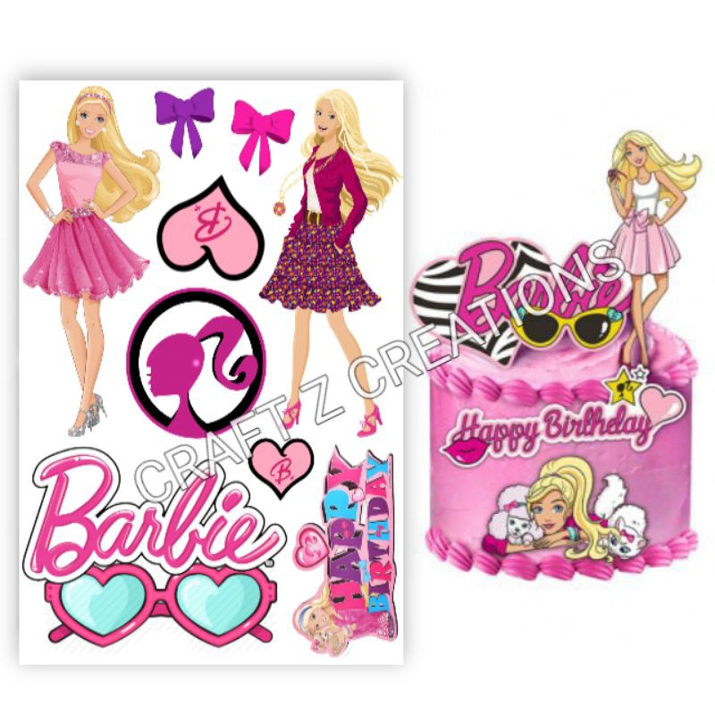 Barbie Cake Topper Decoration Set Shopee Philippines