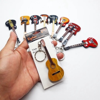 Wood Guitar Miniature Keychain Wedding Souvenir