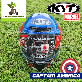 KYT TT Course CAPTAIN AMERICA Helmet ( Marvel Edition ) | Shopee