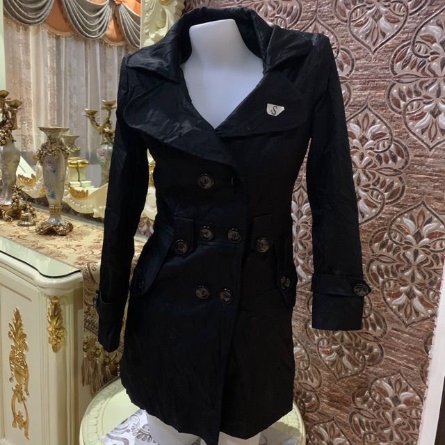  KOREAN  TRENCH  COAT  PRELOVED Shopee Philippines