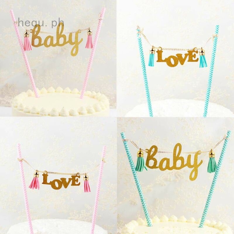 Baby Shower Flags Cupcake Topper Bunting Banner Party Wedding Cake Decorations