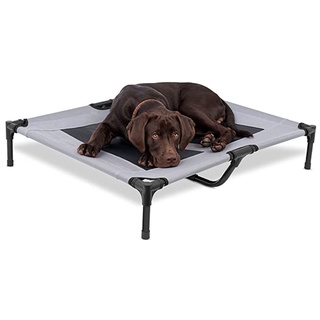 Heavy Duty Black breathable elevated cooling dog pet bed S-XL detachable washable