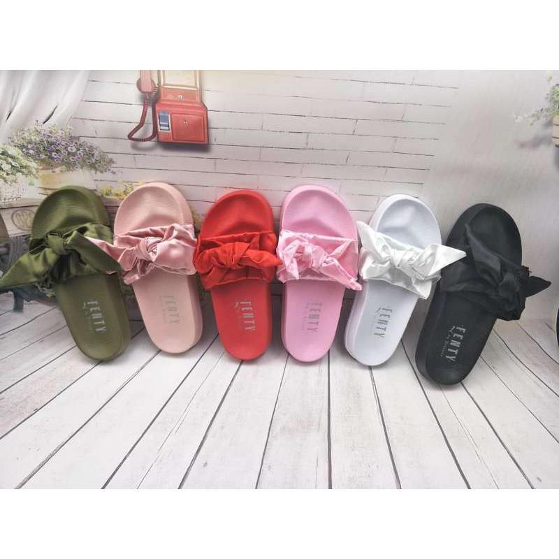 fenty slippers bow