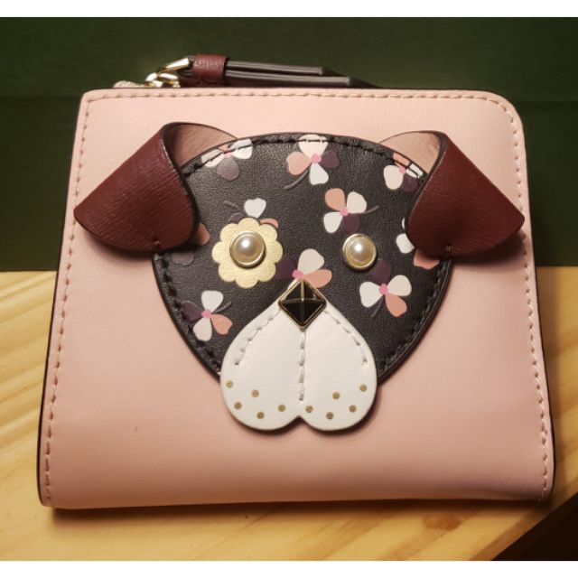 Kate Spade Cherrywood Floral Pup Small Bifold Wallet | Shopee Philippines